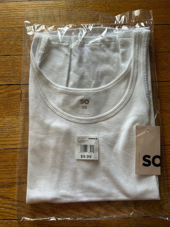 SO Tops - SO White XS Scoop Neck Tank - Classic Cotton
